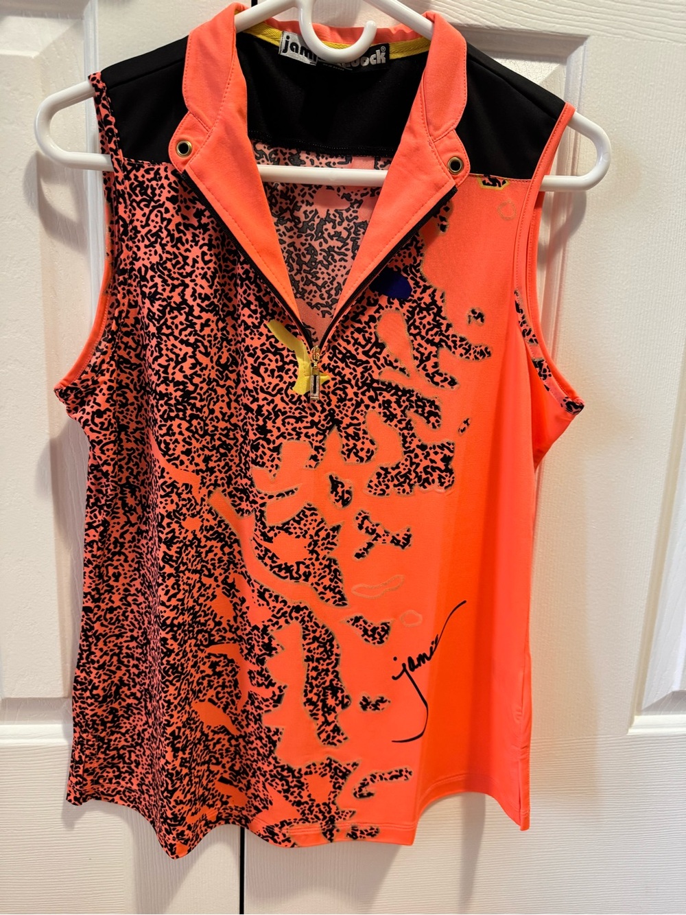jamie sadock Coral Pink Sleeveless Golf Tank with Black Speckle - Picture 2 of 4